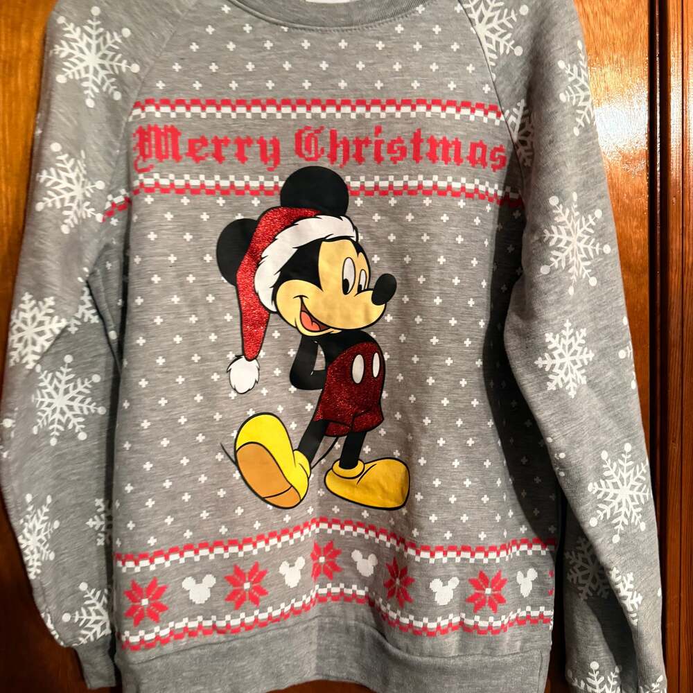 Disney Mickey Mouse Christmas Snow Globe Sweatshirt